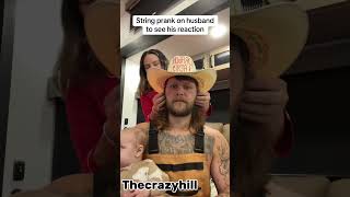 String prank on husband to see his reactions #funny #comedyforever #funnyprank #husbandwife
