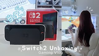 ついに来た‼️Switch2開封の儀📦✨新作マリカで遊ぶ休日🎮自炊、プロジェクター
