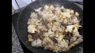 Vào bếp làm bữa trưa đơn giản với Cơm Rang Trứng, Thị bò