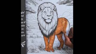 Step Into the Wild: Coloring a Lion from Africa Big Five and Friends