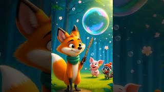 Huge Bubble Trouble 🫧🦊🐷🦝 #kidsshorts #animatedshorts #bubble
