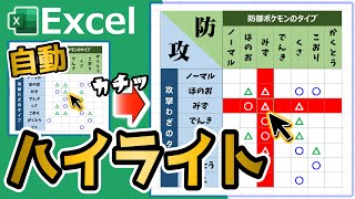 【Excel】プレゼンや会議で大活躍！選択セル・行列をハイライト表示するテクニック！