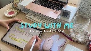 【作業用】⌨️ 100min STUDY WITH ME ⌇休憩も一緒に🌷タイピング音⌇iPad筆記音
