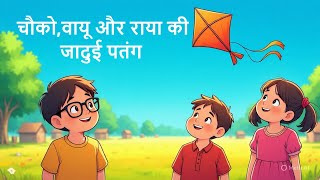 🪁 चोको, वायू और राया की जादुई पतंग | Hindi Kids Moral Story | Teamwork, Patience & Kindness ✨