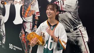 五十嵐にいかアナ🎤ファーストピッチ後インタビュー☝ #shorts