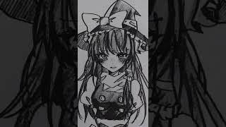 服交換してみました   #東方 #霊夢 #魔理沙 #イラスト #二次創作 #shortvideo #shorts