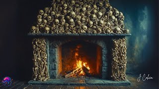 MACABRE Fireplace Ambience | Spooky Flames in a Chamber of Bones