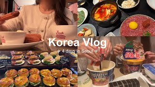 [seoul vlog] 4 days trip to Korea 🇰🇷 Gourmet trip, recommended spots, popular cafes