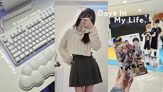 Vlog | Active days 🏃🏼💨 Unboxing the cute white keyboard 📦 Otaku activities of Haikyu🏐 Logitech G713