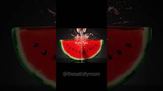 Watermelon Cut 🍉 with Prism Juice Splash | ASMR #aiart #cuttingart#aiasmr #fruitcutting
