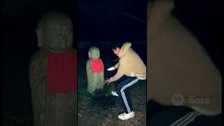 神企画お地蔵さんにおしっこかけてみた#面白い #ai#ai動画 #sora #お地蔵さん #怖い話