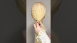 リボンゴム隠し#ヘアアレンジ #簡単ヘアアレンジ #ゴム隠し#リボンヘア#セルフヘア#くるりんぱ