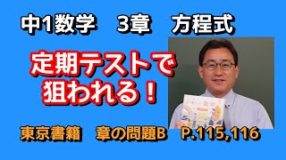 [Junior High School Year 1 Mathematics] Chapter 3 Equations | Tokyo Shoseki Chapter Problem B exp...