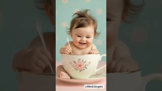 Cute Baby in a Giant Teacup 💕 | Adorable Giggles #BabyGiggles #CuteBaby