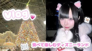 [Disney Vlog] A Day in the Life of a Girl Eating Out at Winter Disneyland 🎄🐈🎀