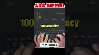 132 Words Per Minute with 100% Accuracy – Controlled Speed #keyboard #computer #typing