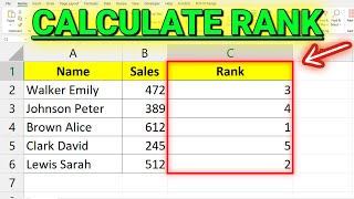 How to Calculate a Rank in Excel (Descending / Ascending)