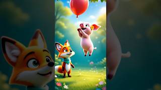 Boing! Balloon Trouble! 🎈🦊🐷 #3danimationstories  #animatedshorts #cutecartoon