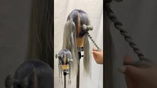 y2khair #ヘアアレンジ #簡単ヘアアレンジ #リボンヘア #ロープ編み #ツインテール#y2k