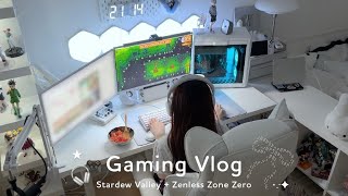 vlog | 久々の休日にゲーム欲解放👾🎧在宅動画編集者の日常👩🏻‍💻stardewvalley🌳🐄ゼンゼロ⚡️