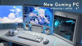 vlog | NewゲーミングPC＆白デバイス開封📦🖥 可愛いホワイト環境に🤍🩵G TUNE、Logicool