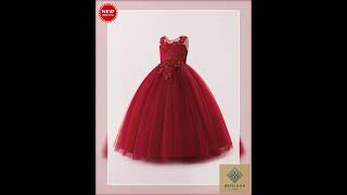 Tween Girls' Elegant Long Net Dress, Luxury & , Suitable For Performance, Ceremony, Party, Exclud…