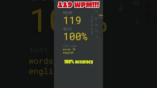 119 Words Per Minute with 100% Accuracy – Focus Over Speed #typing #typingspeedtest #typingtest
