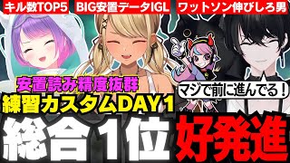 【APEX/#V最協S6】練習カスタムDAY1・チャンピョン奪取から逃げ切り総合１位発進【切り抜き動画/或世イヌ/常闇トワ/神成きゅぴ/Selly】