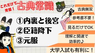 【源氏物語で古文常識006(常識編03)】①内裏と後宮（七殿五舎）②臣籍降下③元服（初冠・裳着）について　【げんぱた】【bisagataisa6】光る君へ2024大河ドラマ　テスト・問題付き