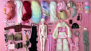 Pink Bunny BJD DollピンクのウサギBJDドール Розовый кроликBJD кукла 핑크 토끼 BJD 인형 دمية BJD الأرنب الوردي粉红兔BJD娃娃