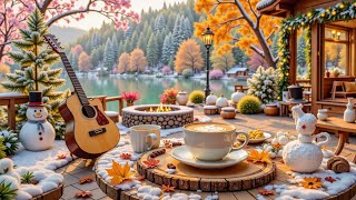 Cozy Winter Coffee & Acoustic Guitar Melodies | Lakeside Cabin Ambiance Chill