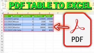How to Copy a PDF Table to Excel