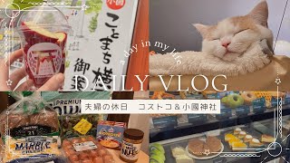 【コストコ】夫婦でコストコに行った日🛒購入品紹介🧻小國神社で初詣&食べ歩きでフードファイト🍡🍕🍎