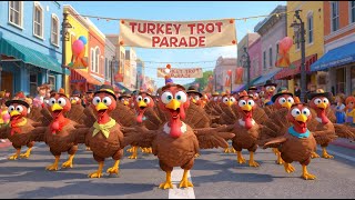 Turkey Trot Parade | Fun Thanksgiving Song for Kids | Silly Dance, Fall Music Fun - Wondrous Kids TV