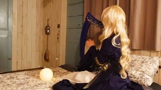【Night Harp】Brahms' Lullaby　ブラームスの子守歌（ハープ）
