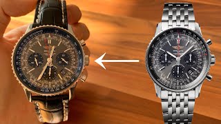 ブライトリング ナビタイマー、革ベルトに着せ替え