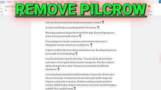 How To Remove Paragraph Symbols In MS Word (¶)