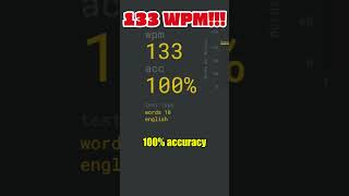 133 Words Per Minute with 100% Accuracy – Precision Meets Speed #typing #typingspeedtest #typingtest