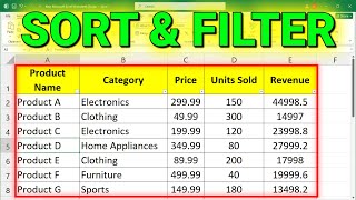 How to Sort and Filter Data in Excel