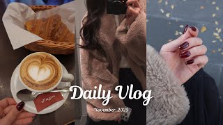 Vlog | Daily life in Tokyo ☕️ Bordeaux nails, work days and days off, studying📖