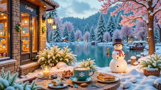 Cozy Winter Coffee Shop Ambiance & Soothing Acoustic Guitar for Relaxation