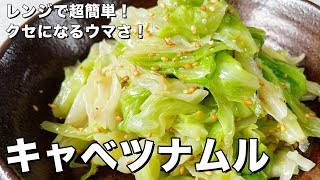 【300万回再生人気レシピ】レンジで超簡単！クセになるウマさ！蒸しキャベツナムルの作り方