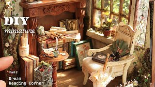 DIY Miniatures | Making Miniature Home Dream Reading Corner (Part 2) | Miniature Furnitures & Decors