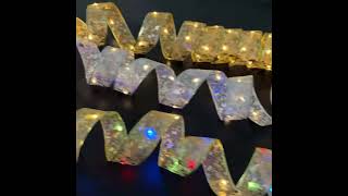1-10M Christmas luminous lights decoration golden Ribbon Fairy String Lights for Home Party