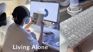 vlog | newキーボード開封して、ゲーム🎮 夜食🍜 夜更かし三昧の一人暮らし日記❕